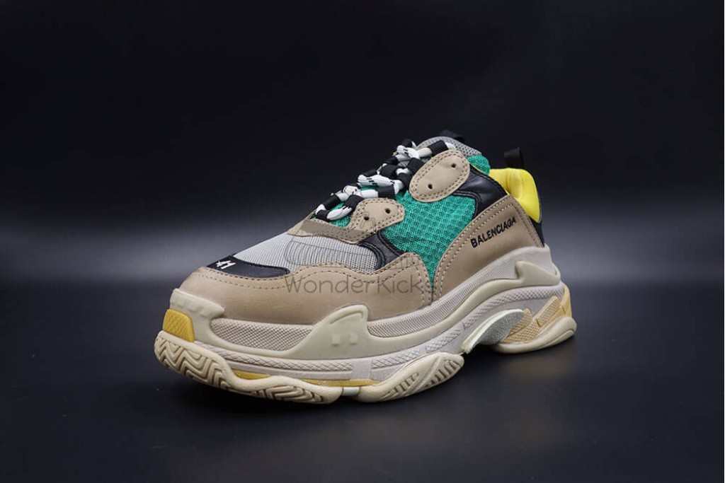 bc triple s trainer beige green yellow