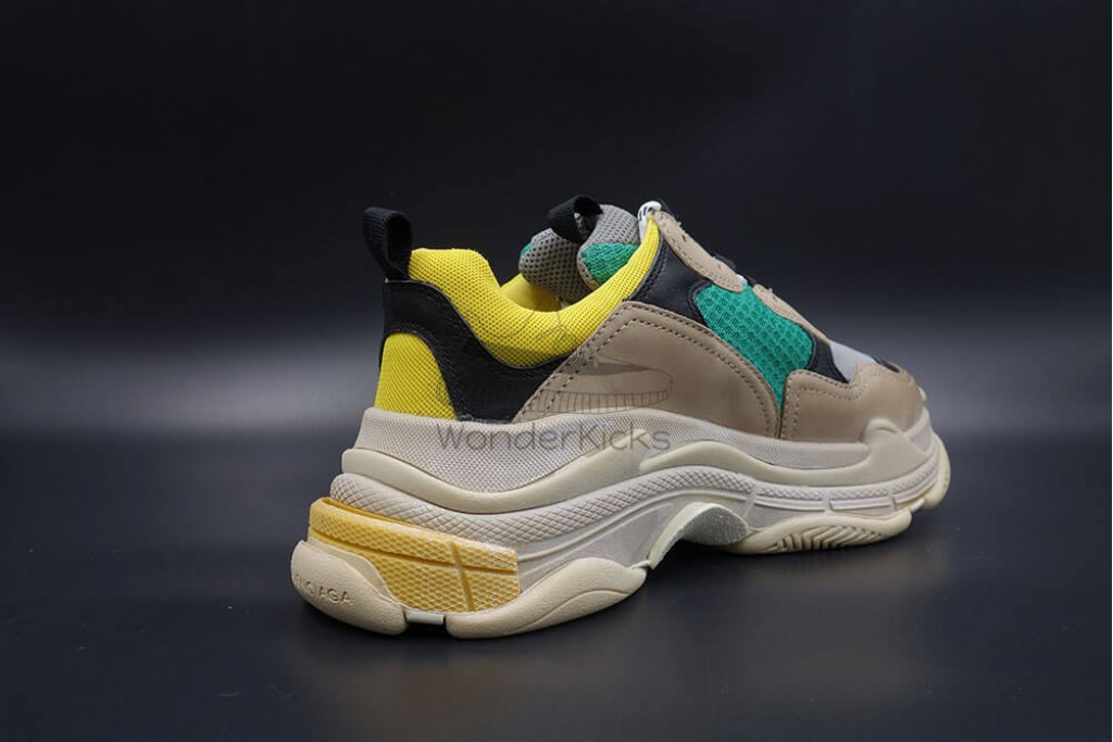 bc triple s trainer beige green yellow