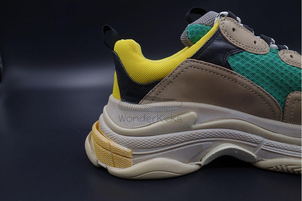 bc triple s trainer beige green yellow