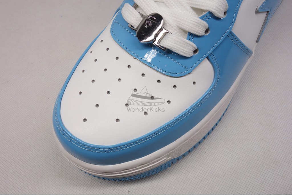 a bathing ape bape sta patent leather blue white