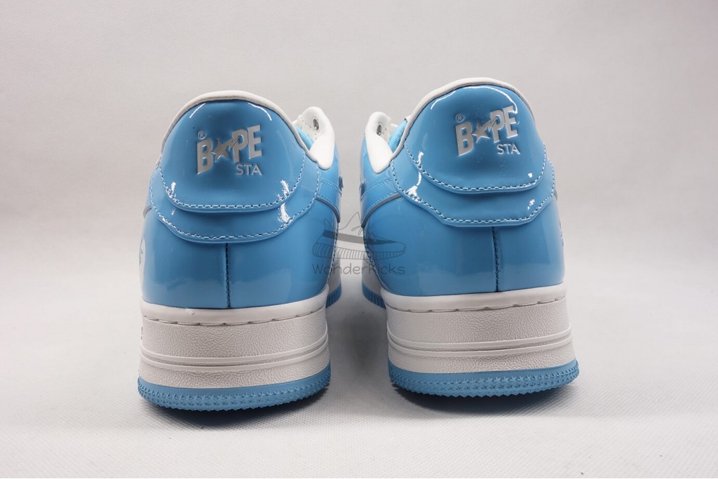 a bathing ape bape sta patent leather blue white