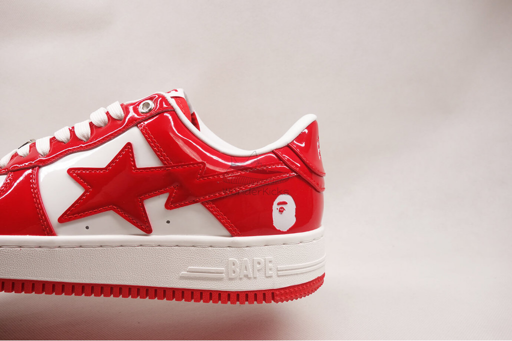 a bathing ape bape sta patent leather white red (2023)