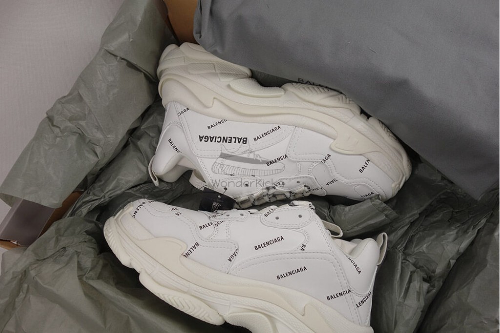 bc triple s trainer allover logo white