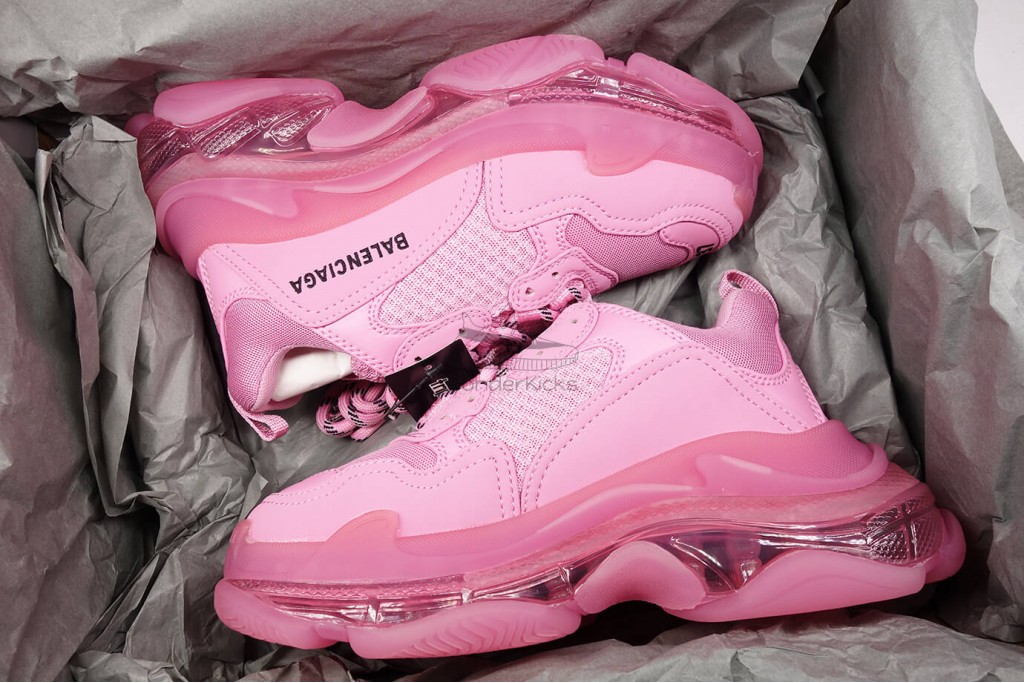 bc triple s clear sole trainer pink