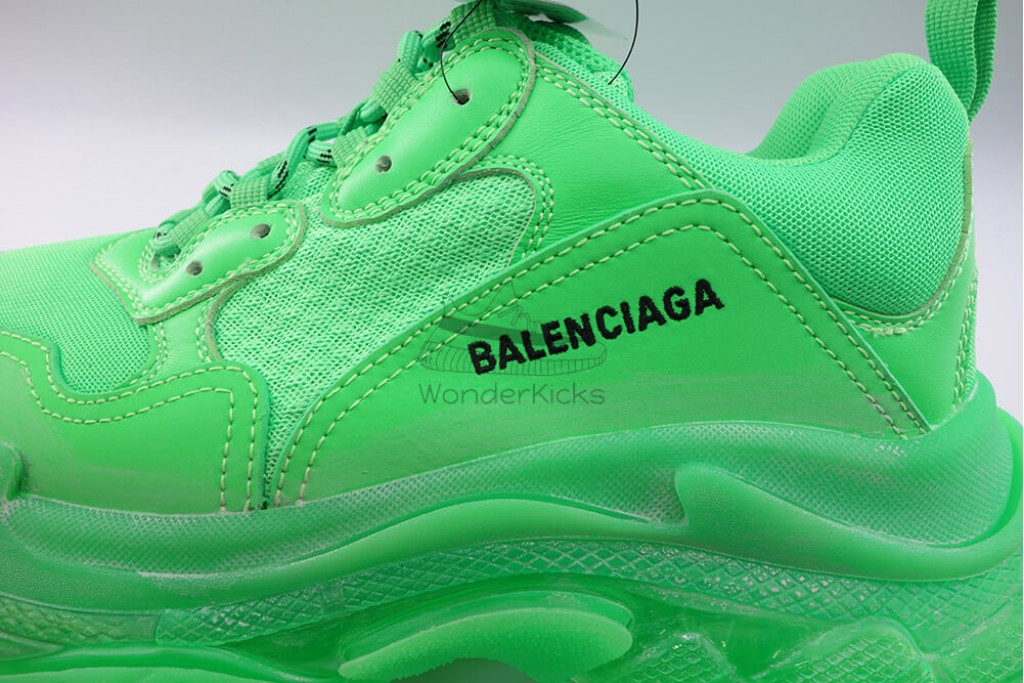 bc triple s clear sole trainer neon green