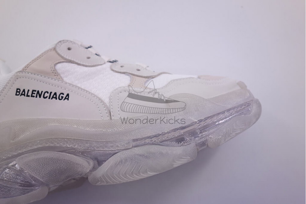 bc triple s clear sole trainer white