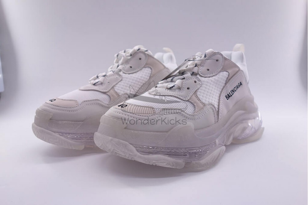 bc triple s clear sole trainer white