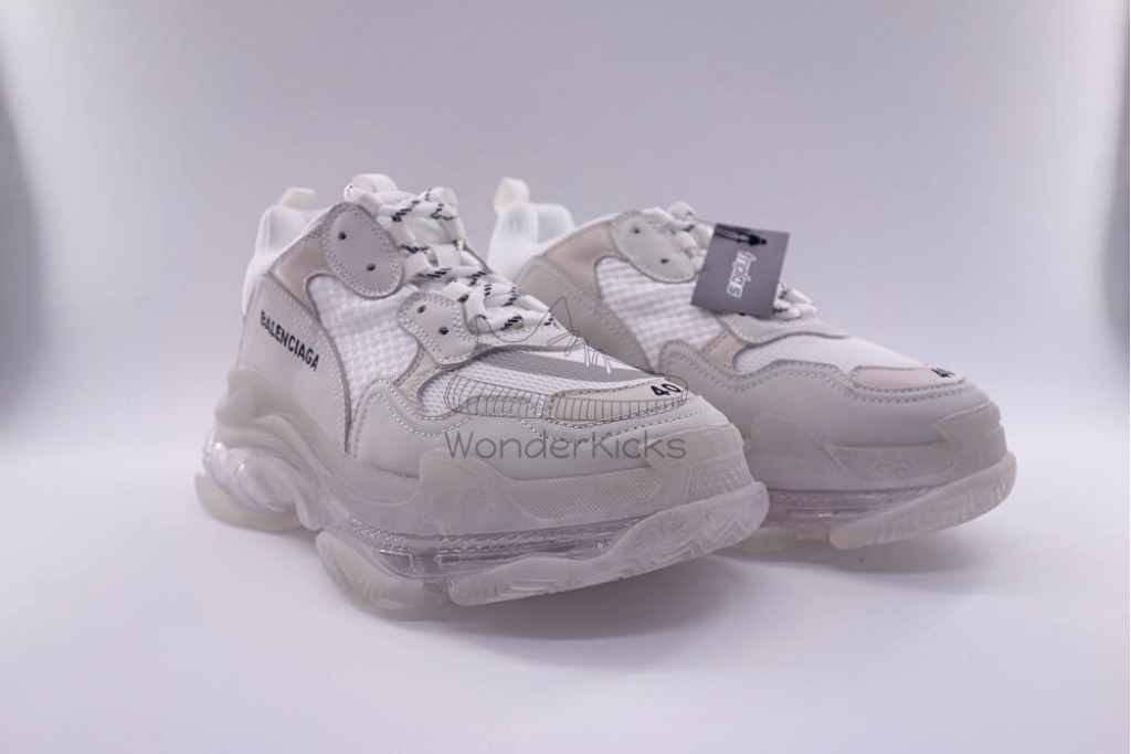 bc triple s clear sole trainer white