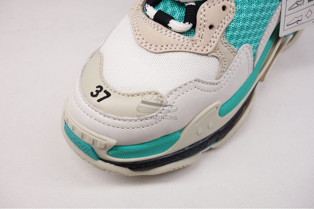 bc triple s trainer white grey turquoise