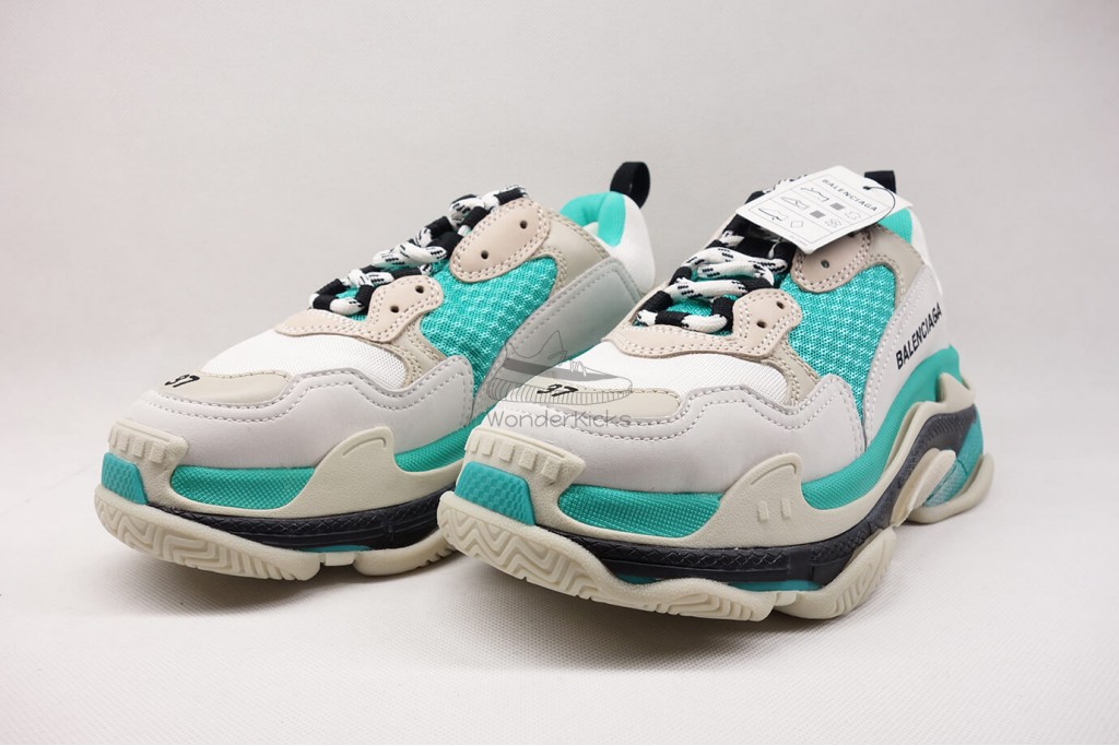 bc triple s trainer white grey turquoise